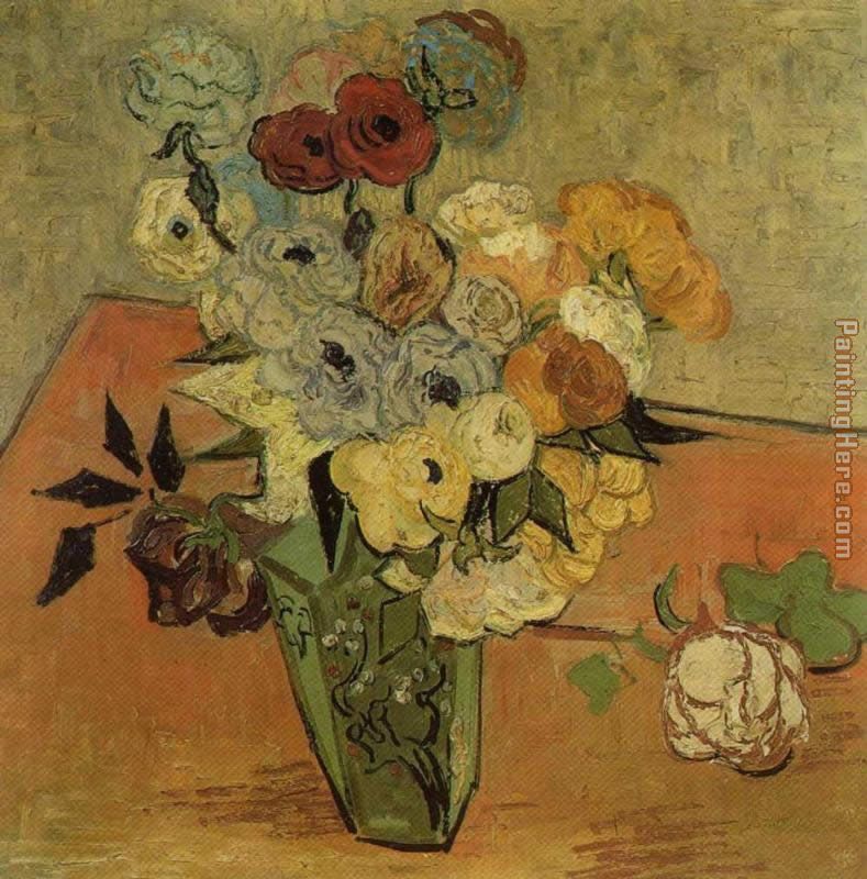 Vase with Roses and Anemones painting - Vincent van Gogh Vase with Roses and Anemones art painting